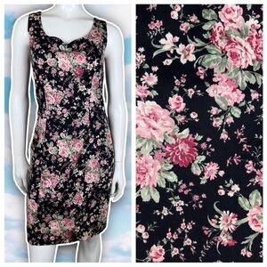 NWOT LAURA ASHLEY True 90s Vintage Floral Sheath Mini Dress Cottagecore Prairie